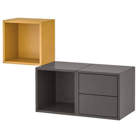 Комбинация для хранения, золотисто-коричневый/темно-серый 105x35x70 см IKEA EKET ЭКЕТ 593.363.88