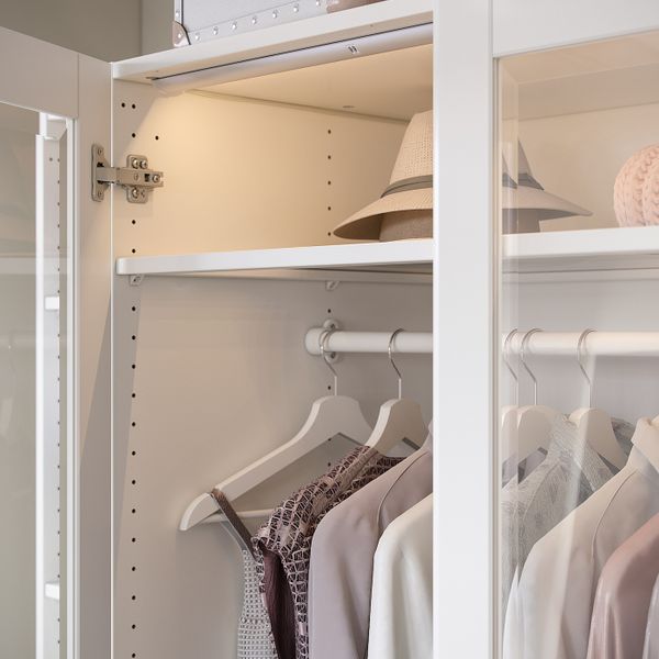 Гардероб, белый/Тисседаль стекло 200x60x236 см IKEA PAX ПАКС 293.001.02 - фото 3