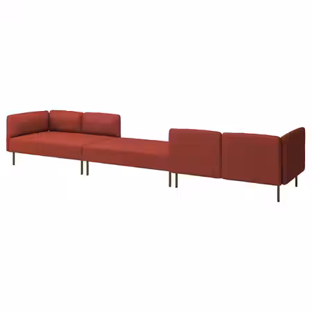 LILLEHEM 6-м модульный диван - Gunnared/коричнево-красный металлический
