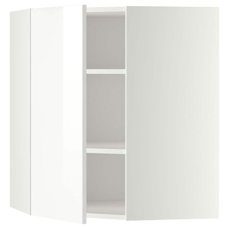 Угловой навесной шкаф с полками, белый/Рингульт белый 68x80 см IKEA METOD МЕТОД 092.323.26