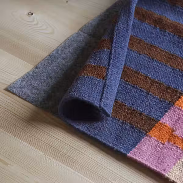 MÄVINN МЭВИНН Дорожка, безворсовая - бежевый синий/полоска 70x200 см - фото 3