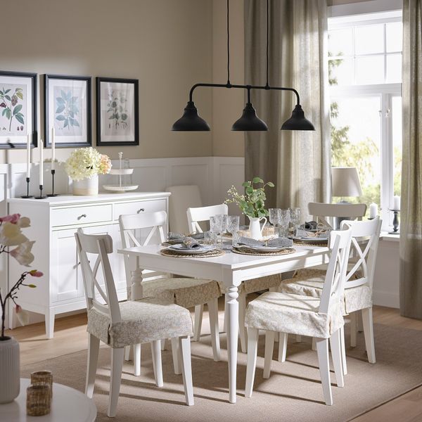 Подушка на стул, бежевый, белый, 42, 35x42x4 см IKEA DVÄRGDUNÖRT 805.521.39 - фото 4