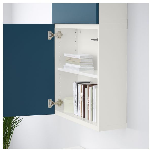 Навесной шкаф с 2 дверями БЕСТО, белый, Вальвикен темно-синий (60x20x128 см) - схема-чертеж с размерами