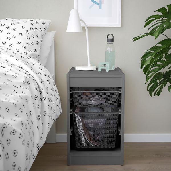 Комбинация для хранения + контейнеры, серый, темно-серый, 34x44x56 см IKEA TROFAST ТРУФАСТ 095.150.71 - фото 4