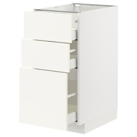 METOD / MAXIMERA Напольный шкаф с 3 ящиками - белый/Vallstena белый 40x60 см
