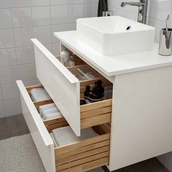 Шкаф со столешницей 45x32 раковина, 82x49x72 cm IKEA HÖRVIK ХОРВИК, GODMORGON ГОДМОРГОН, TOLKEN ТОЛКЕН 093.086.08 - фото 5