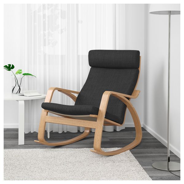 Кресло-качалка ПОЭНГ, дубовый шпон, Хилларед антрацит - фото 2