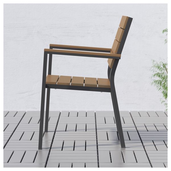 Садовое кресло ФАЛЬСТЕР, черный, коричневый - фото 2