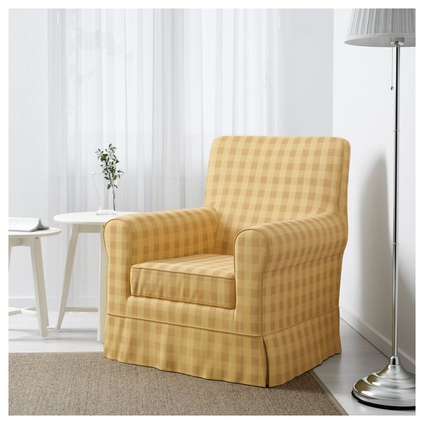 Кресло ЭННИЛУНД, Скафтарп, желтый клетка - фото 2