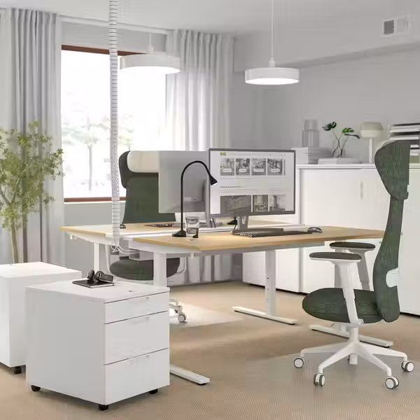 MITTZON МИТТЗОН Письменный стол - дубовый шпон белый 160x80 см - фото 2