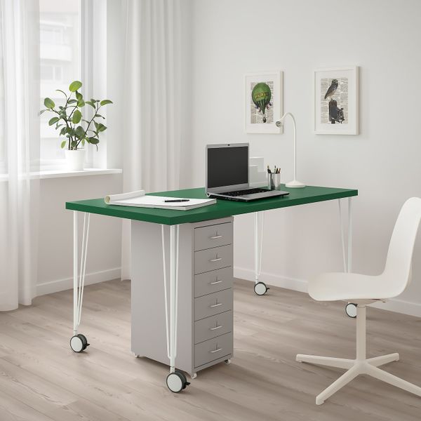 Стол, зеленый, белый 150x75 см IKEA LINNMON ЛИННМОН / KRILLE КРИЛЛЕ 593.355.48 - схема-чертеж с размерами