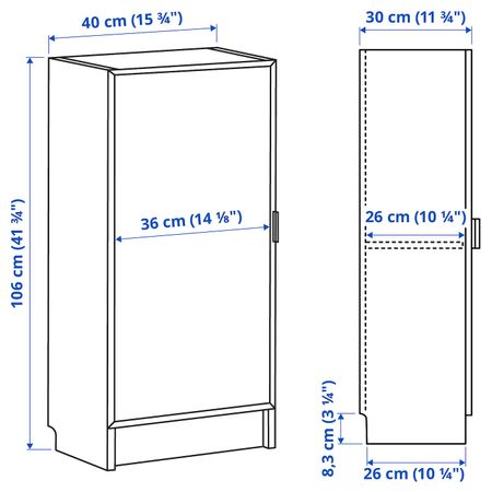 Шкаф книжный со стеклянной дверью, черно-коричневый/стекло 40x30x106 см IKEA BILLY БИЛЛИ / MORLIDEN МОРЛИДЕН 192.873.75