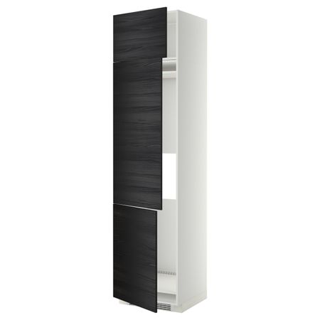 Высокий шкаф для холодильника или морозильника, с 3 дверями, белый, Тингсрид черный 60x60x240 см IKEA МЕТОД 992.331.09