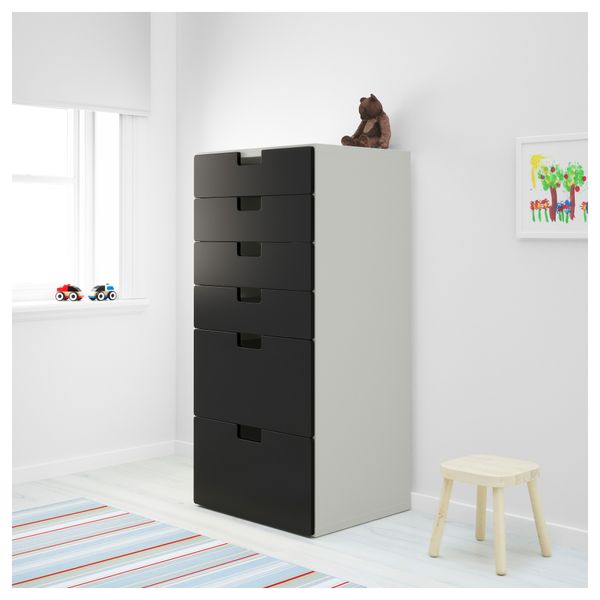 Комбинация для хранения с ящиками СТУВА, белый, черный (60x50x128 см) - фото 2