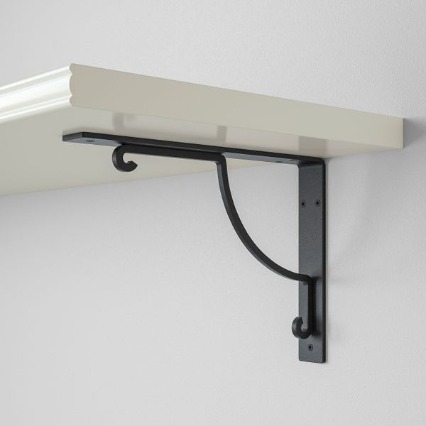 Полка навесная, белый, черный, 80x30 см IKEA БЕРГСХУЛЬТ / ЭКБИ ХОЛЬ 092.907.93 - схема-чертеж с размерами