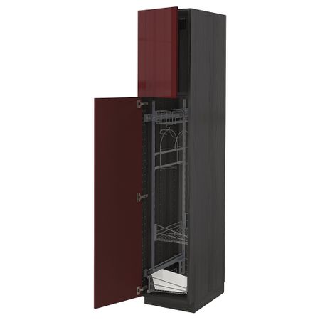Высокий шкаф с отделением для аксессуаров для уборки, 40x60x200 cm IKEA METOD МЕТОД 594.634.56
