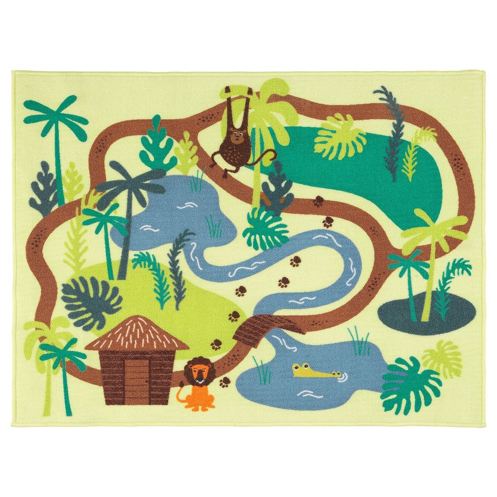 Ковер, короткий ворс, джунгли, деревья 133x100 см IKEA ДЬЮНГЕЛЬСКОГ 103.937.66 - фото 1