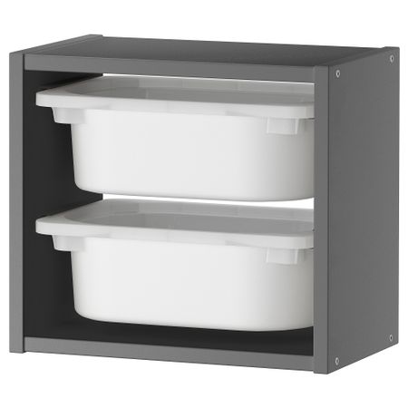 Настенный модуль для хранения, серый-белый, 34x21x30 см IKEA TROFAST ТРУФАСТ 495.160.97