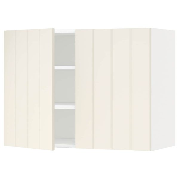 Навесной шкаф с полками/2дверцы, белый/Хитарп белый с оттенком 80x60 см IKEA METOD МЕТОД 792.265.05 - схема-чертеж с размерами