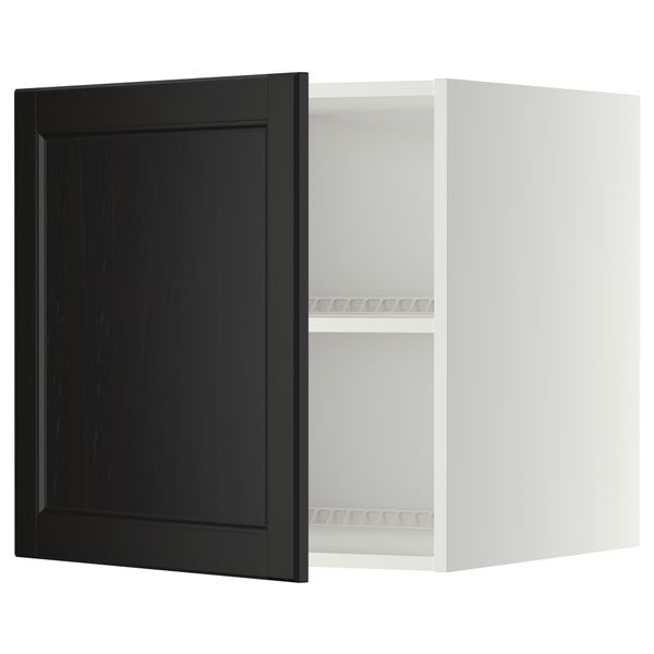 Верхний шкаф на холодильник, морозильник МЕТОД, белый, Лаксарби черно-коричневый - схема-чертеж с размерами