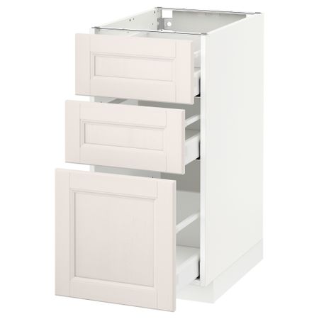 Напольный шкаф с 3 ящиками МЕТОД / МАКСИМЕРА, белый, Лаксарби белый