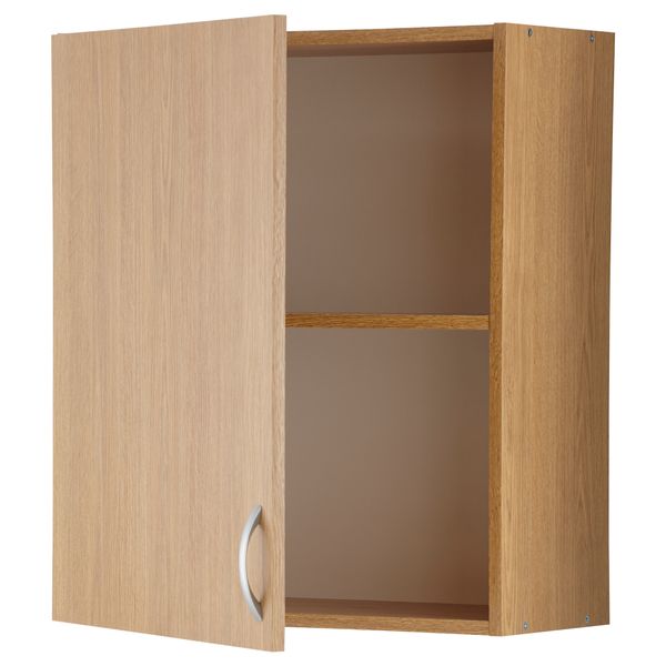 Навесной шкаф с дверцей АЛЬБРУ, под дуб (60x70 см) - схема-чертеж с размерами