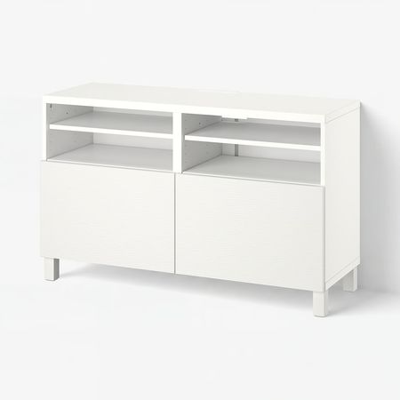 BESTÅ Тумба под ТВ, с дверцами - белый/Laxviken/Stubbarp белый 120x42x74 см