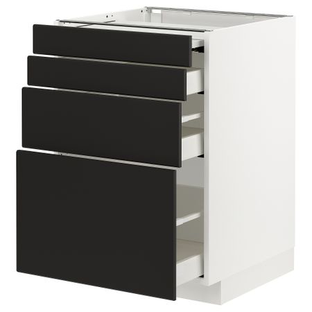 Напольный шкаф с выдвижной панелью, 3 ящиками, 60x60 cm IKEA METOD МЕТОД, MAXIMERA МАКСИМЕРА 294.336.68