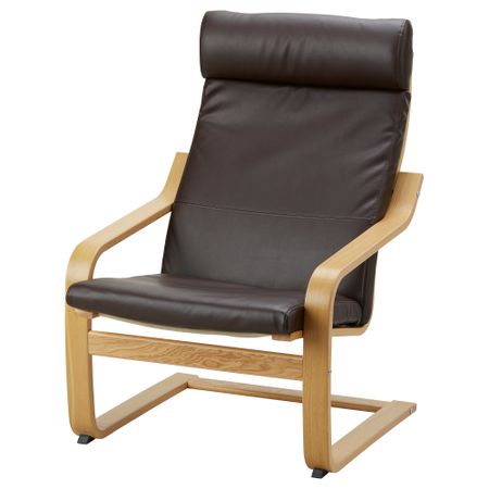 Кресло ПОЭНГ, дубовый шпон, Кимстад темно-коричневый