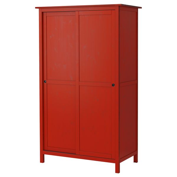 Гардероб с 2 раздвижными дверцами ХЕМНЭС, красный (120x197 см) - фото 1