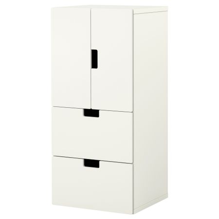 Комбинация для хранения с дверцами, ящиками СТУВА, белый, белый (60x50x128 см)