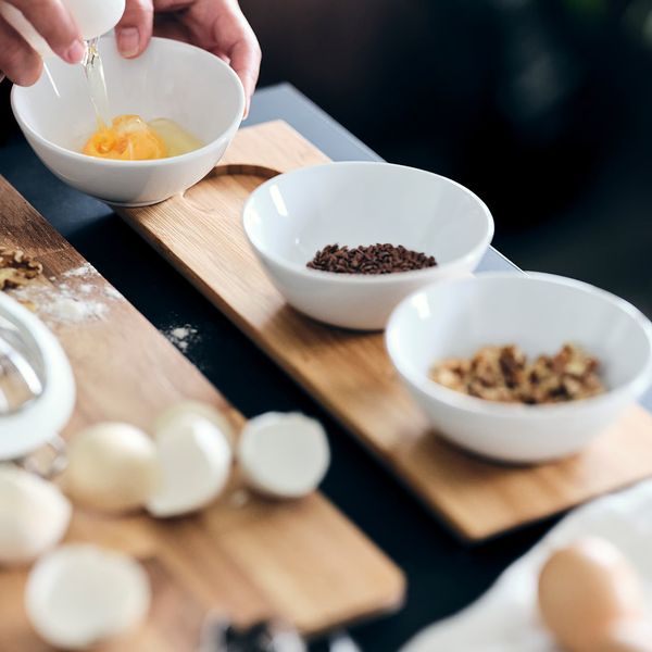 TYNGDLÖS Поднос с 3 мисками - бамбук/белый - фото 2