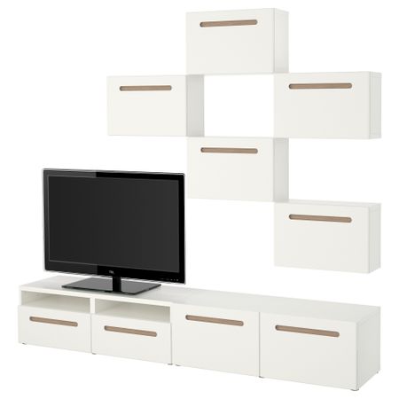 Шкаф для ТВ, комбинация БЕСТО, Марвикен белый (240x20/40x204 см)