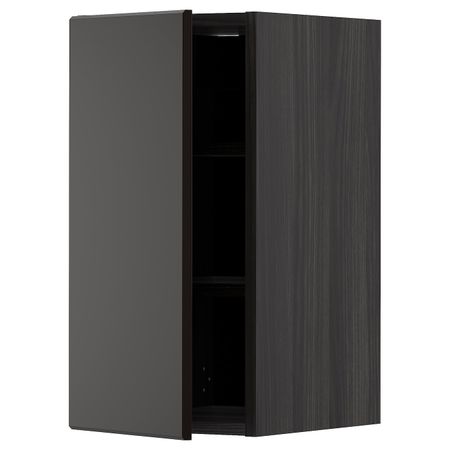Шкаф навесной с полкой, черный/Кунгсбакка антрацит 30x60 см IKEA МЕТОД 193.022.91