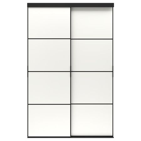 SKYTTA / MEHAMN Дверь раздвижная, комбинация - чёрный/двусторонний белый 152x240 см
