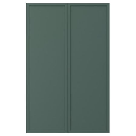 ASPUDDEN Дверца д/напольн углового шк, 2шт - темный серо-зеленый 25x80 см