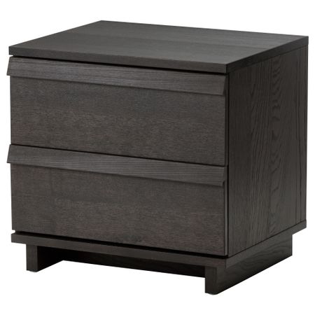 Комод с 2 ящиками ОППЛАНД, коричневая морилка ясеневый шпон (60x57 см)