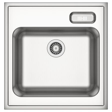 Одинарная накладная мойка БУХОЛЬМЕН, нержавеющ сталь (60x63.5 см)