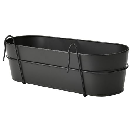 Ящик для цветов с держ, для дома, улицы черный 56x20 см IKEA VITLÖK ВИТЛОК 505.053.52