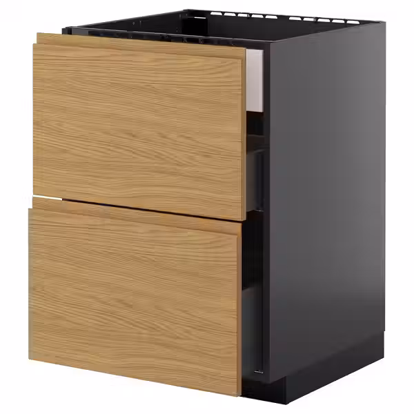 METOD / KNIVSHULT Шкаф д/варочн панели/вытяжка/ящик - схема-чертеж с размерами