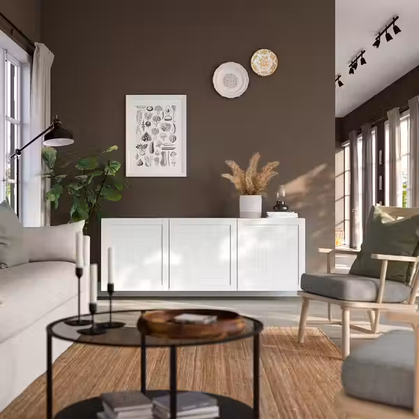 BESTÅ Комбинация настенных шкафов - белый/пипмакаре белый 180x42x64 см - фото 2