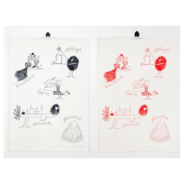 Полотенце кухонное ОНСКЕДРОМ, черный, красный (50x70 см) - фото 3