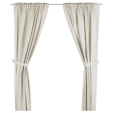 Гардины с прихватом, 2 шт., неокрашенный 145x270 см IKEA GULDZINNIA ГУЛЬДЗИННИА 802.866.40