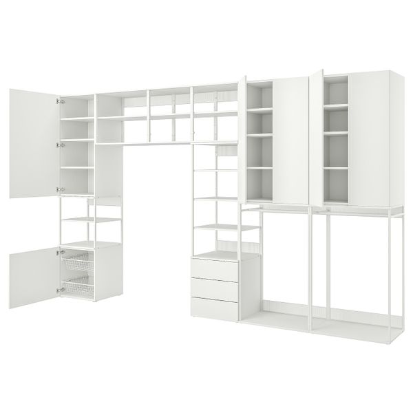 Комбинация с 6 дверьми, 3 ящиками, белый/Фоннес белый 420x42x241 см IKEA OPPHUS ОПХУС 193.243.87 - фото 1