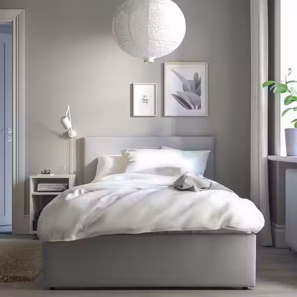 GLADSTAD ГЛАДСТАД Каркас кровати с обивкой - Kabusa светло-серый 120x200 см - фото 2