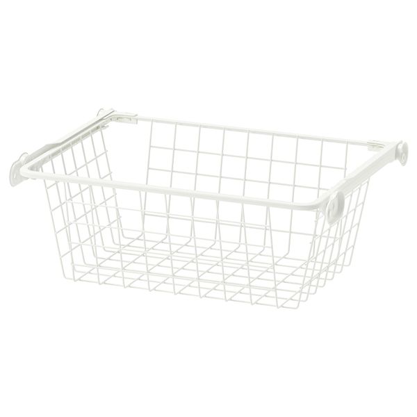 Проволочные корзина с направляющими КОМПЛИМЕНТ, белый - схема-чертеж с размерами