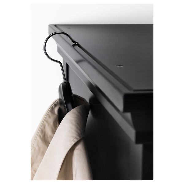 Шкаф платяной УНДРЕДАЛЬ, черный, серое стекло (102x62x203 см) - схема-чертеж с размерами