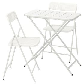 TORPARÖ Садовый стол+2 складных стула - складной белый/белый 70x42 см