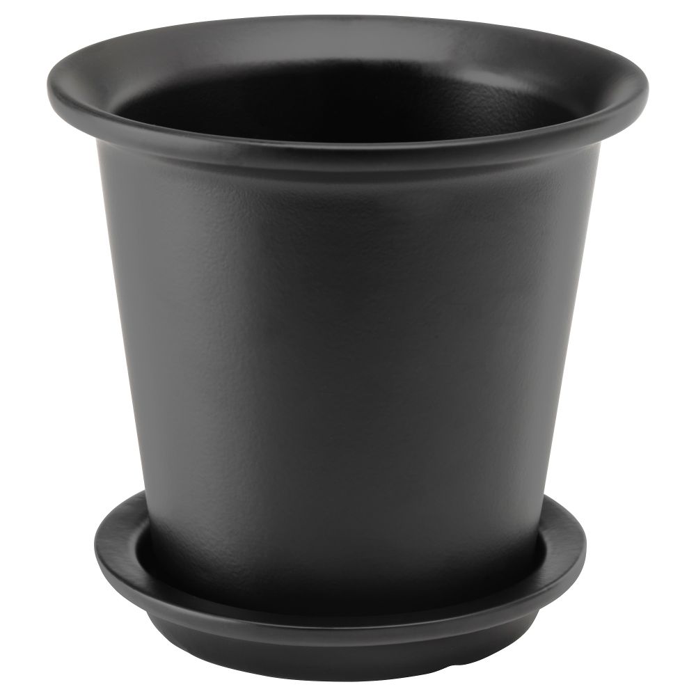 Горшок цветочный с поддоном ЮДЖУБЭР, черный (12 см) - фото 1