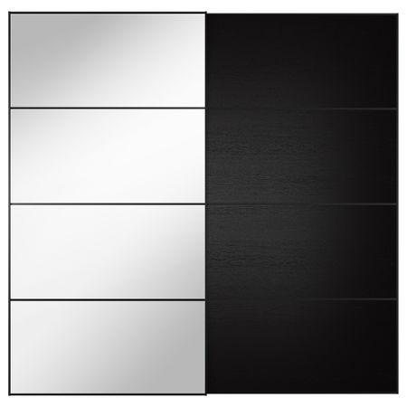 Пара раздвижных дверей АУЛИ / ИЛЬСЕНГ, зеркальное стекло, черно-коричневый черно-коричневый